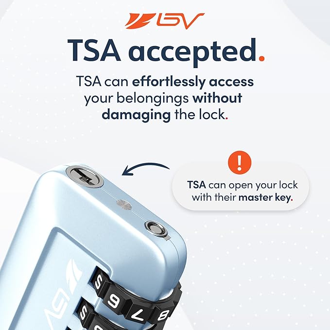 TSA Accepted Luggage Travel Lock, Set-Your-Own Combination Lock for School Gym Locker, Luggage Suitcase Baggage Locks, Filing Cabinets, Toolbox, Case (Arctic Blue, 4 Pack)