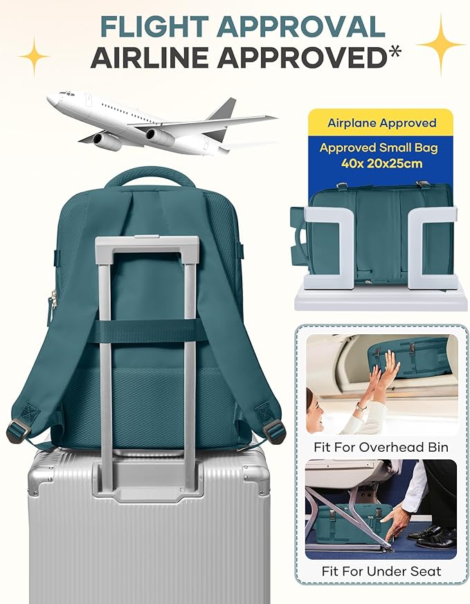 Travel Backpack For Women Men Airline Approved Carry On Backpack Flight Approved Waterproof Sports Luggage Backpack Casual Daypack Small Hiking Backpack