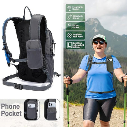 Insulated Hydration Backpack Pack with 2L Water Bladder Lightweight 22L Hiking Backpack Bag for Women Men Daypack for Hiking Running Festival Camping Biking