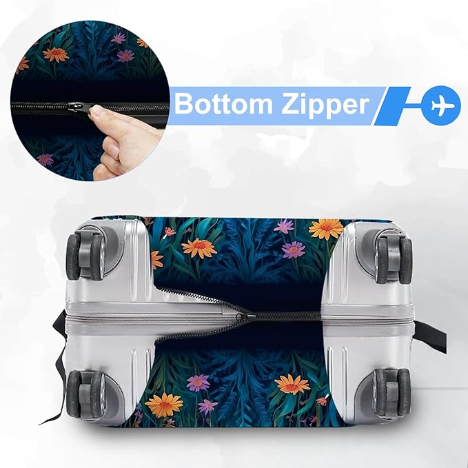 FOREVER QUEEN Magical Dragonfly Luggage Cover Suitcase Protector Suitcase Cover Anti-Scratch,Stretchable Bag Cover Washable Durable Polyester