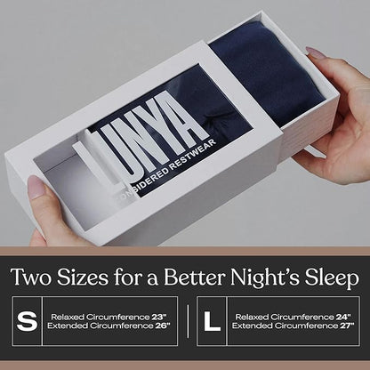 Lunya Sleep Mask with Box - Washable Silk Sleeping Mask and Headband for Beauty Routines - Thermoregulating Comfort for Restful Nights - Silk Eye Mask for Women - Large - Deep Blue