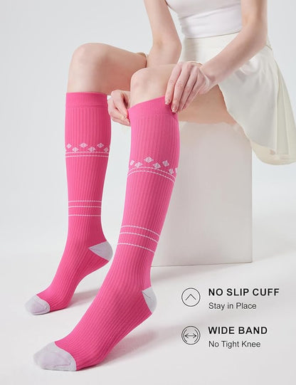 FITRELL 3 Pairs Compression Socks for Women and Men 20-30mmHg-Circulation Support Socks