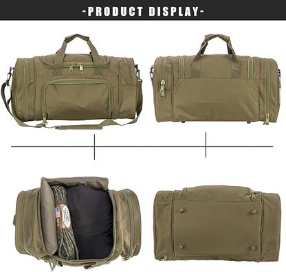 Gym Bag Duffle Bags for Men Women with Shoes Compartment Sport Weekend Travel Overnight Carry On Bag for Tactical Military Travel Work Out Bags (Green)