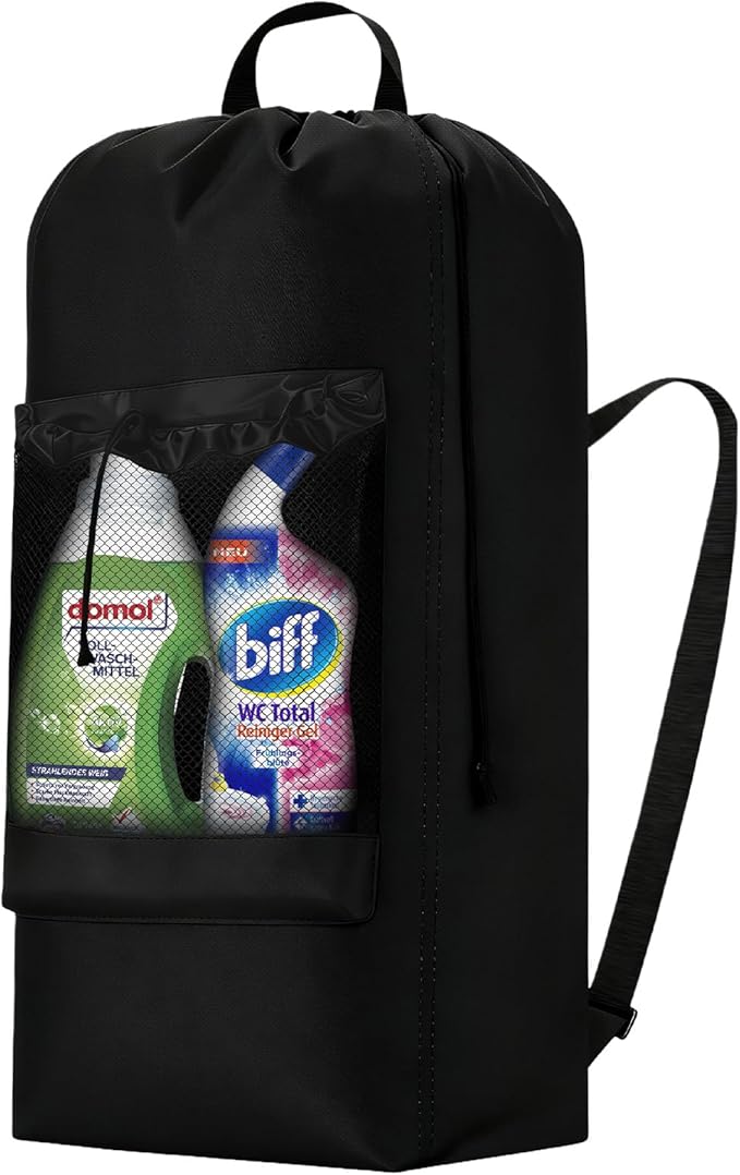 Laundry Backpack,120L Large Backpack Laundry Bag with Adjustable Shoulder Straps and Mesh Pocket, Durable Nylon Travel Laundry Bags Drawstring for College Dorm Essentials Laundromat Apartment Camping