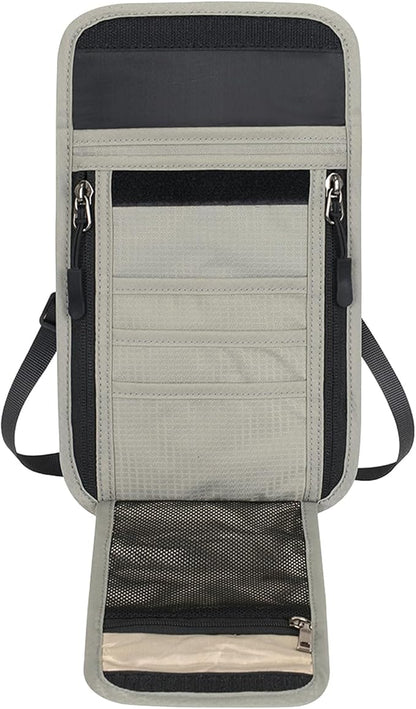Travel Neck Wallet RFID Blocking – Hidden Passport Holder & Anti-Theft Money Pouch for Men & Women, Lightweight Concealed Undergarment Organizer with Adjustable Strap, Secure Document Holder