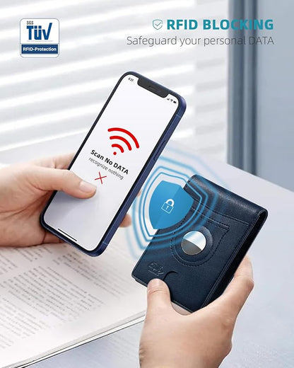 Zitahli Men's Wallets Airtag Holder Slim Rfid Leather with Gift Box