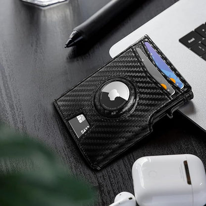 Airtag Wallet for Men,with Money Clip 10 Cards Metal Case Smart Slim Pop Up Credit Card Holder Flip with Magnetic Closure RFID Blocking wallet with Gift Box