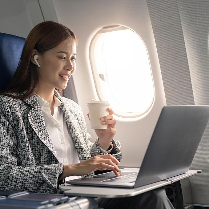 PATIKIL Travel Foot Rest Pillow, 2 Pack Inflatable Foot Rest Cushion Car Seat Footrest Leg Rest Pillow for Airplane Travel Office Home, Dark Blue