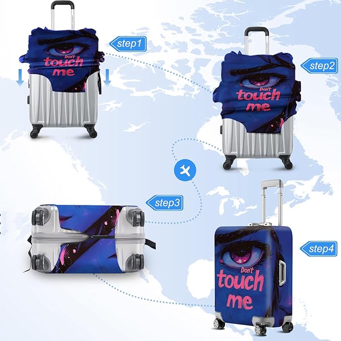 ANNA QUEEN Travel Luggage Cover Suitcase Protector Suitcase Cover Anti-Scratch,Stretchable Bag Cover Washable Durable Polyester
