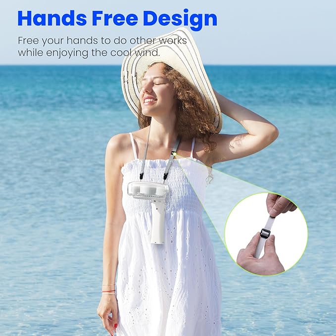 HandFan 2025 Upgraded Portable Misting Fan, Two Button Easy Operation, Handheld Rechargeable Mister Fan, Spray Water Mist Fans, Mini Electric Cooling Fans for Travel, Outdoors, Disney(White)