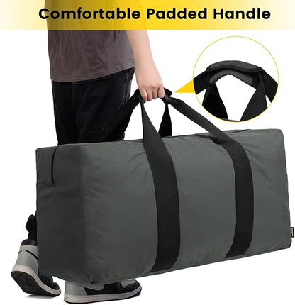 Vorspack Extra Large Duffle Bag for Travel - 150L Duffel Bag for Men Gear Bag for Storage Foldable Weekender Bag for Overnight Camping - Grey