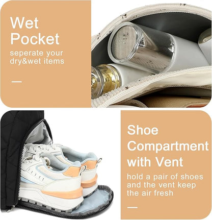 BLUBOON Duffle Bag Girls Kids Cute Gym Bag with Shoes Compartment & Wet Separation Waterproof Sports Overnight Travel Bag