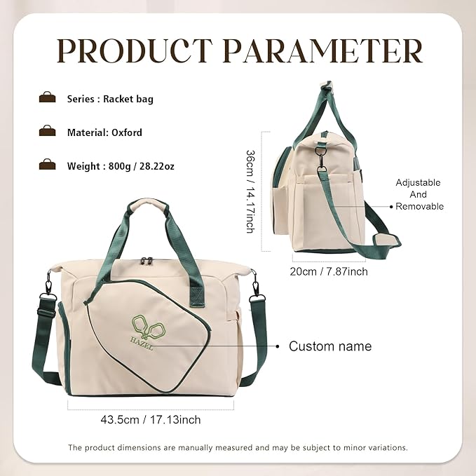 Personalized Duffel Bag Custom Sport Gym Travel Bags Embroidered Name Text Customized Dry Wet Separated Weekend Waterproof Bag for Women Men (D-Beige)