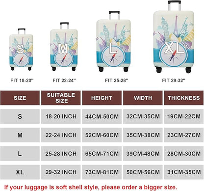 WUJIAONIAO Travel Luggage Cover Baggage Suitcase Cover Protector Skins 18-32 Inch (compass, L (for 25-28 inch luggage))