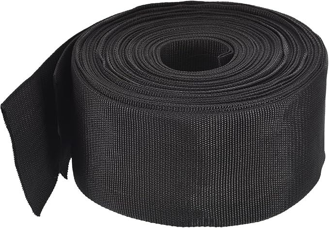 MECCANIXITY Lightweight Polypropylene Webbing Strap 3" 25 Yard Backpack Strapping Band Black for Outdoor Luggage Cargo Straps