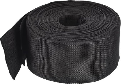 MECCANIXITY Lightweight Polypropylene Webbing Strap 3" 25 Yard Backpack Strapping Band Black for Outdoor Luggage Cargo Straps