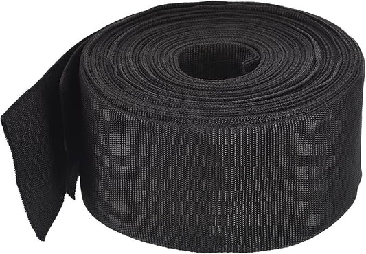 MECCANIXITY Lightweight Polypropylene Webbing Strap 3" 25 Yard Backpack Strapping Band Black for Outdoor Luggage Cargo Straps