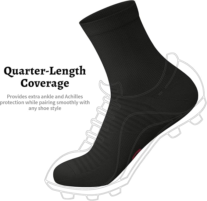 Compression Running Ankle Socks for Men and Women (6 Pairs), Quarter Athletic Socks for Running, Cycling, Golf, Work