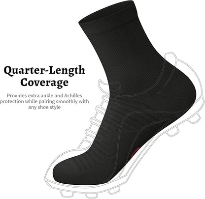 Compression Running Ankle Socks for Men and Women (6 Pairs), Quarter Athletic Socks for Running, Cycling, Golf, Work