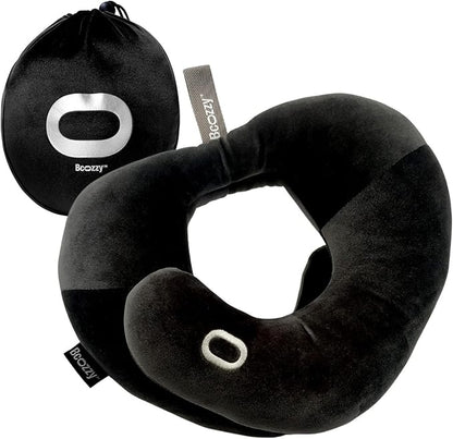 BCOZZY Neck Brace Pillow - Patented Relief for Neck Pain and Supportive Sleep-Soft, Washable, and Adjustable for Comfortable Resting. Black