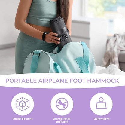 Babenest Warmth Airplane Foot Hammock, Foldable Leg Rest Support with Adjustment Nylon Strap and Thicken Bottom, Portable Flight Footrest Holder in Air Travel, Office & Car (Winter)