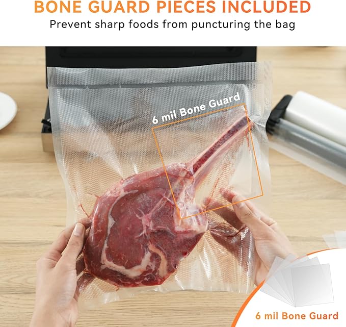 Rolls with Dispenser - 4 Pack 2 Rolls 8"x20' & 2 Rolls 11"x20', Vacuum Sealer Bags, Leakproof Heavy Duty Food Storage for Sous Vide, Meal Prep, Freezer, Compatible with Food Saver, Wevac Core