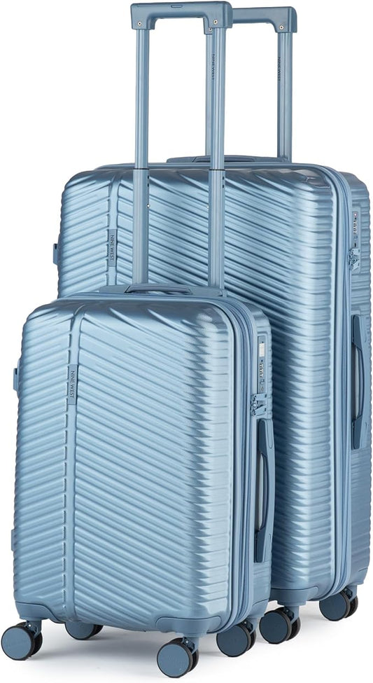 Nine West Zion 2-Piece Smart Luggage Set (20/28), Hardshell Spinners with Cup Holder & USB Port, Expandable & Scuff-Resistant Surface Lapis