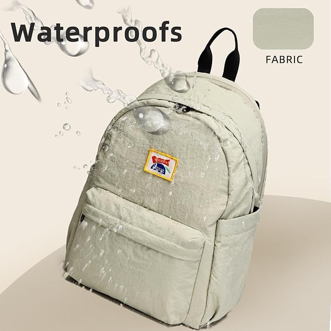 willikiva Kids Backpack for School Boys Girls Teens Toddler Backpack Waterproof Kindergarten Preschool Elementary Bookbag Children Travel Bag(Bean Grey Green,Medium)