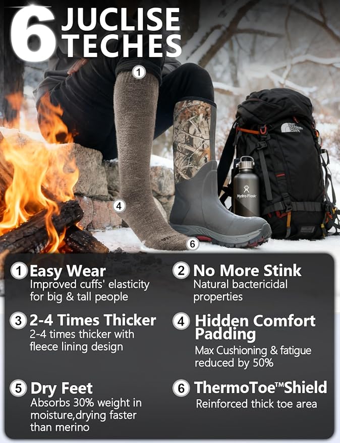 Alpaca Wool Heavyweight Knee High Compression Socks, Thick Winter Thermal Warm Soft Circulation Travel Flying