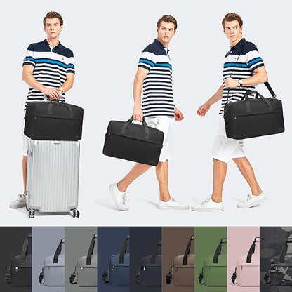 Kono Travel Duffel Bag 48L Large Carry-on Bag Sports Tote Gym Bag Weekender Overnight Bags for Men Women 21.65"x13.78"x9.84" Black