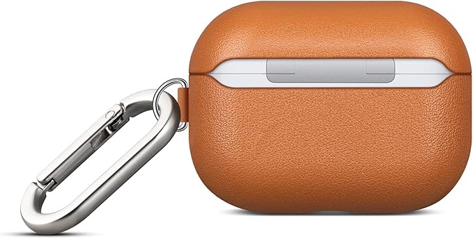 Lopie Handcrafted AirPods Pro Leather Case with Keychain, Portable Full-Grain Leather AirPods Pro Case Cover, Protective Case/Cover with Loss Prevention Clip for Air Pods Pro - Brown