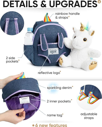 Naturally KIDS Unicorn Toys, 3 Year Old Girl Gifts, Birthday Gifts for 2 Year Old Girls, Toddler Unicorn Backpack