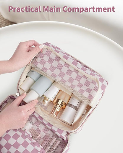 Narwey Small Hanging Travel Toiletry Bag for Women, Travel Bag for Toiletries, Makeup Bag Organizer Cosmetic Bags Make Up Bags for Girls