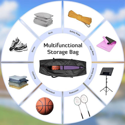 INFANZIA 50inch Sports Duffel Travel Bag, 138L Extra Large Duffel Luggage Bag with Upgrade Zipper, Water Resistant & Foldable Equipment Storage Bag for Camping Tent Tripod Fishing, 2PCS