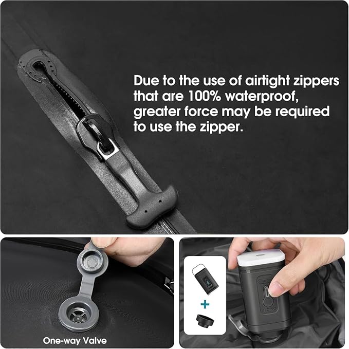 Vacuum Compression Backpack for Travel, 47L Expandable Backpack with Pump, 17 inch Laptop Backpack Luggage Flight Approved with Vacuum Compression System