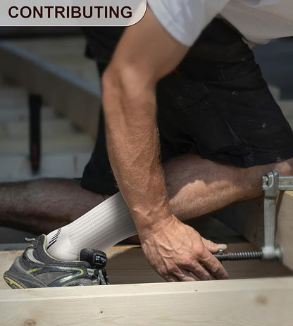 BULLIANT Compression Socks for Men 6Pairs, Athletic Crew Socks Cushioned For Men Sports Running-Arch Support