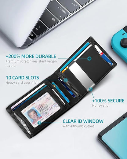 Zitahli Men's Wallets Airtag Holder Slim Rfid Leather with Gift Box