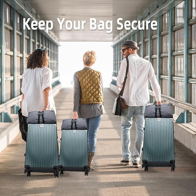 Adjustable Luggage Straps for Suitcases Add a Bag High Elastic Travel Bag Bungees Connecting Carry On Bag TSA Approved (3 Pack Black)