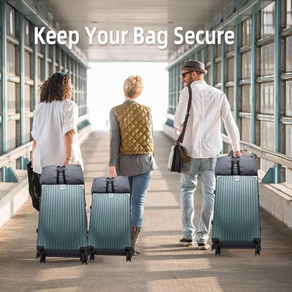 Adjustable Luggage Straps for Suitcases Add a Bag High Elastic Travel Bag Bungees Connecting Carry On Bag TSA Approved (3 Pack Black)