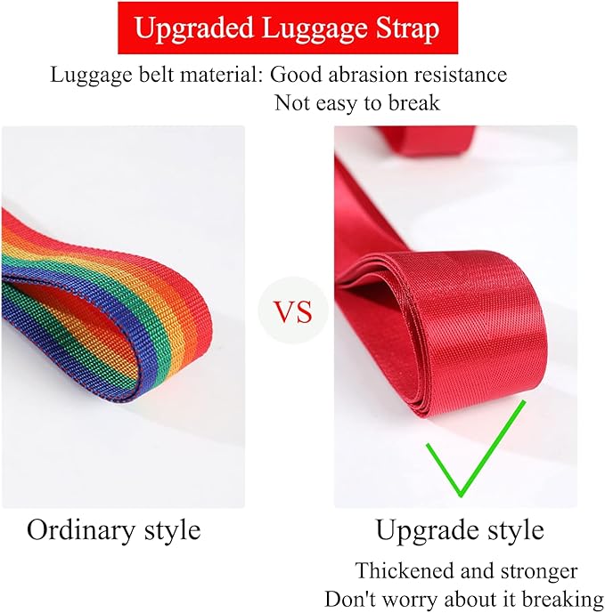 Luggage Straps for Suitcases TSA Approved Heavy Duty Adjustable Travel Belt Cross Suitcase Belts Luggage Tags with Name ID Card Travel Accessories Fit for 20-32 Inch Suitcase (Blue)