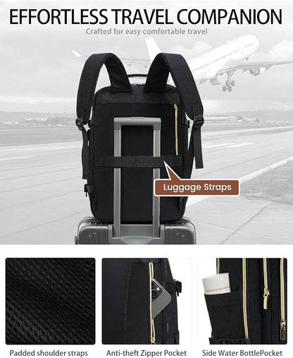 40L Travel Backpack for Women, Carry On Bag Flight Approved, Waterproof Backpacks with 3 Packing Cubes, Weekender Personal Item Backpack for Airplane Travel Essentials, TSA Approved