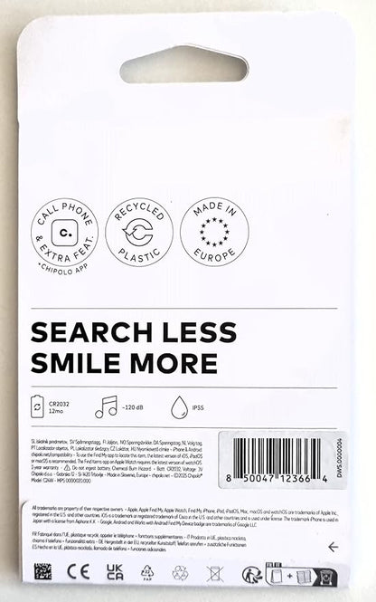 Chipolo POP Tracker Tag - Colorful, Compatible, Loud Bluetooth Tracker with Call Your Phone & Out of Range Alert, Works with Apple Find My or Google's Find My Device (Blue)