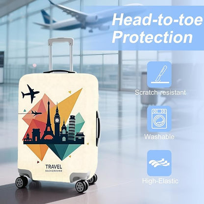 ANNA QUEEN Travel Luggage Cover Suitcase Protector Suitcase Cover Anti-Scratch,Stretchable Luggage Travel Bag Cover Washable
