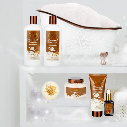 Christmas Gifts for Women - 7-Piece Nourishing Bath & Body Gift Set, Bath Collection | Mothers Day Gifts for Mom, Fathers Day Gifts, Birthday Gifts, Self Care Kit, All Occasion Gift for Her & Him