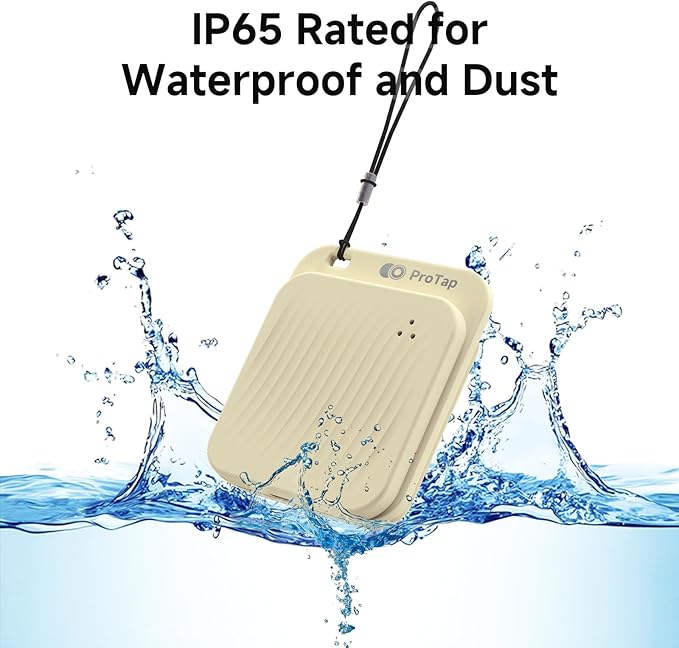 4 Pack Air Tracker Tags (iOS Only), Bluetooth Tracker for Apple Find My App, Replaceable Battery, Item Finders and Locator Smart Tag for Keys, Bags, Luggage, Wallet- Khaki