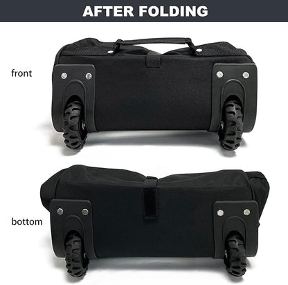 Extra large Foldable Duffle Bag with Bearing Wheels - 29"32"34"36"Heavy-Duty Water-Resistant Travel Duffel for Camping, Moving & Storage Black 600D Oxford