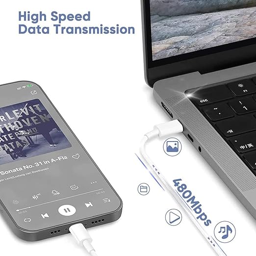 iPhone 20W USB C Fast Charger with USB C to Lightning Cable & Compatible Cord for iPhone 14/13/12/11/XS/XR/X/iPad