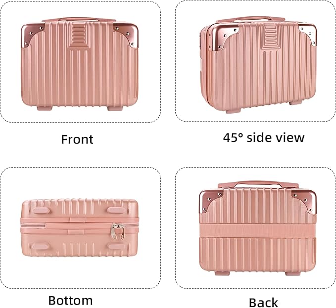 14inch Hard Shell Cosmetic Organizer Travel Train Hand Luggage Small Portable Carrying Suitcase Makeup Case Bag for Women Toiletry