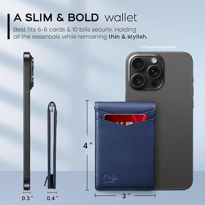 Zitahli Wallet for Men-6 Slots ID Window-Mens Wallets-Slim Wallet Classic Spring Money Clip RFID Blocking-Gift for Men