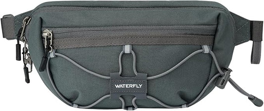 WATERFLY Lightweight Small Fanny Pack: 1.5L Mini Slim Crossbody Waist Belt Hip Bag with RFID Blocking, Anti-Theft & Water Resistant Pouch for Women Men Travel Hiking Running Walking EDC